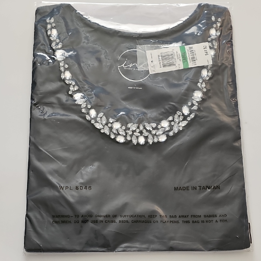 INC International Concepts Black Tank Top